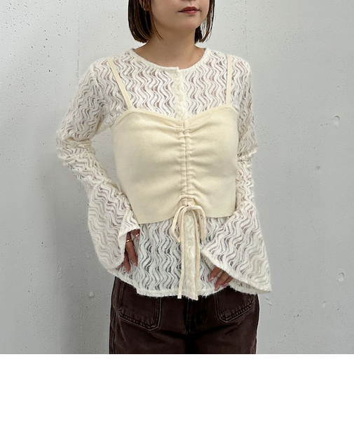 ニットビスチェｘ起毛レースブラウスＳＥＴ
