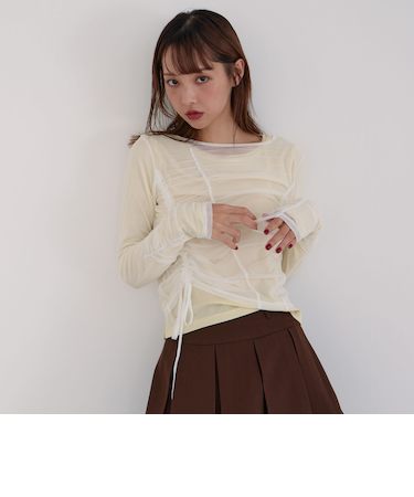 チュールギャザーＴＯＰＳ×シアーＴＯＰＳ　ＳＥＴ