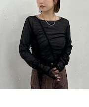 チュールギャザーＴＯＰＳ×シアーＴＯＰＳ　ＳＥＴ