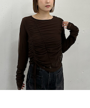 チュールギャザーＴＯＰＳ×シアーＴＯＰＳ　ＳＥＴ