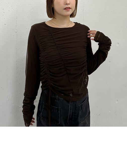 チュールギャザーＴＯＰＳ×シアーＴＯＰＳ　ＳＥＴ