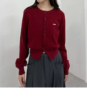 クロスボタンニットカーディガン