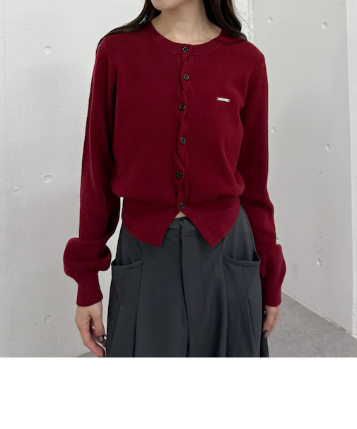 クロスボタンニットカーディガン