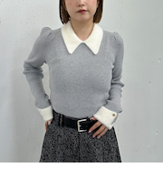 フェザーカラークラシカルリブニット／