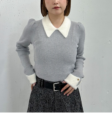 フェザーカラークラシカルリブニット／