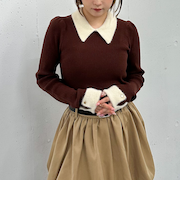 フェザーカラークラシカルリブニット／