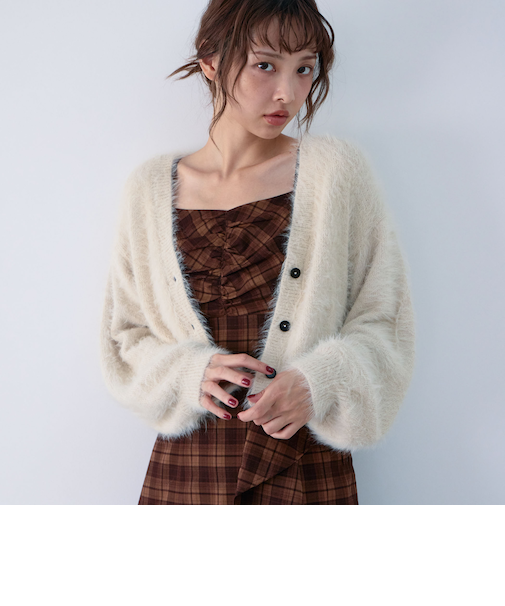 メランジフェザーニットカーディガン