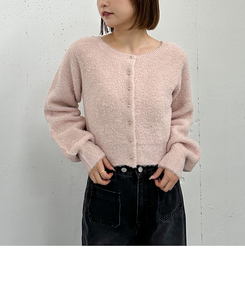 プードルフェザーニットカーディガン