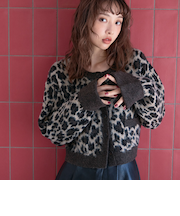 レオパードJQニットカーディガン