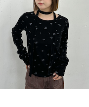 花柄シアーベロアＴＯＰＳ
