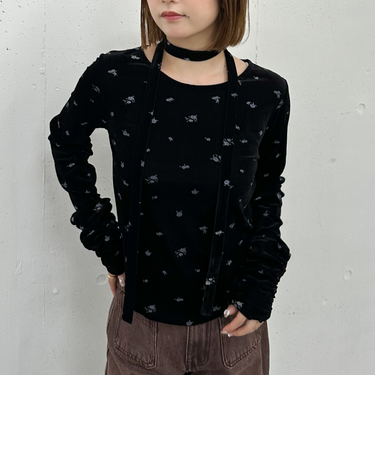 花柄シアーベロアＴＯＰＳ