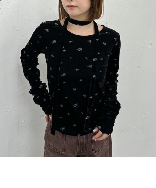 花柄シアーベロアＴＯＰＳ