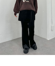 ベロアレイヤードスカート付きパンツ