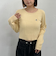 ロゴ刺繍ケーブルニットプルオーバー