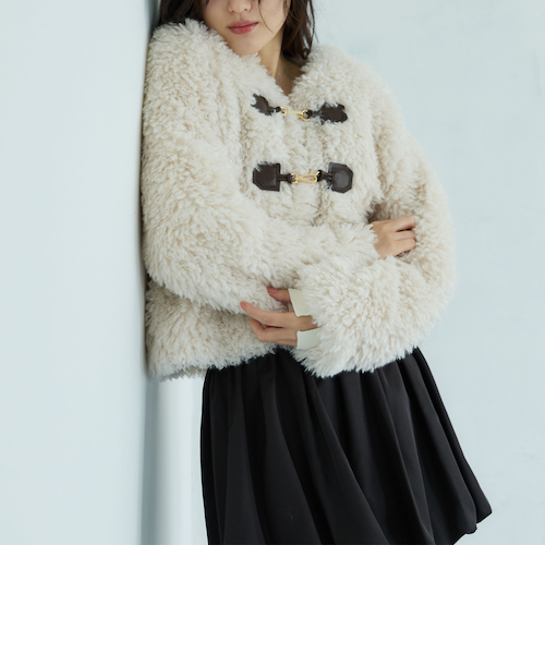 フロントビットプードルファーコート｜アルシーヴの通販｜&mall