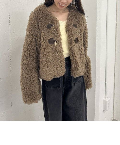 フロントビットプードルファーコート｜アルシーヴの通販｜&mall