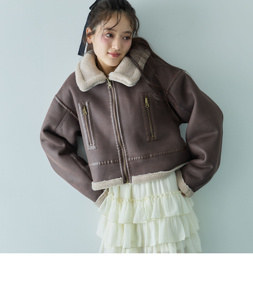 ムートンライダースジャケット／｜アルシーヴの通販｜&mall（アンド