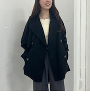 シャギーダブルミドルコート