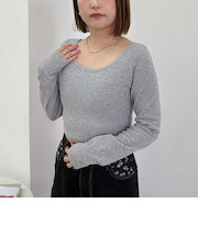 カップ付クロップドテレコＴＯＰＳ／