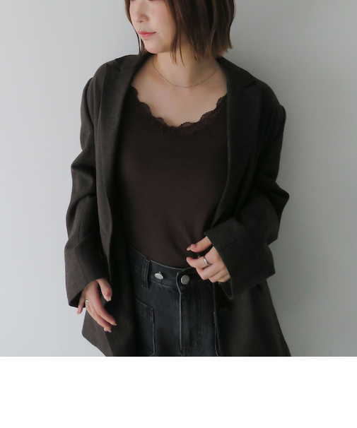 レーストリムタンクトップ