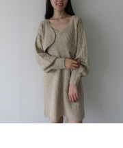 ネップケーブルニットボレロ×ミニキャミワンピＳＥＴ