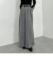 ベルト付ツイードワイドスラックス