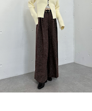 ベルト付ツイードワイドスラックス