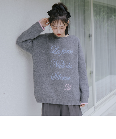 ラインロゴｊｑミドルニットプルオーバー