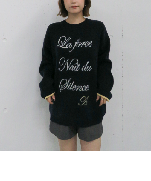 ラインロゴｊｑミドルニットプルオーバー