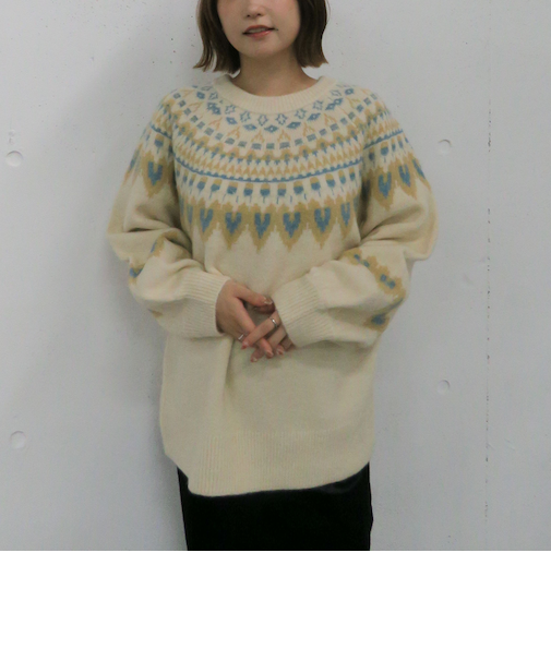 ハートミックスノルディックニットプルオーバー