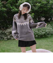 ハートミックスノルディックニットプルオーバー