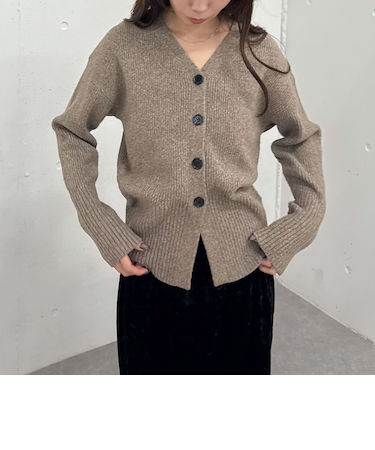 Ｖネックメランジニットカーディガン