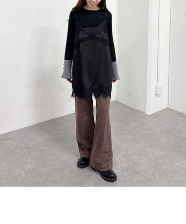 トリムレースミニキャミワンピース