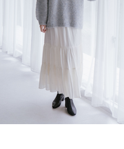 シャイニー切替ティアードスカート