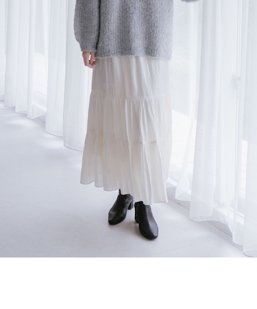 シャイニー切替ティアードスカート