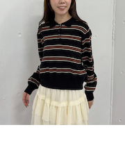 マルチボーダーポロニットプルオーバー