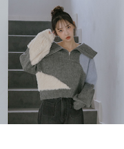 ハーフＺＩＰインターシャニットプルオーバー