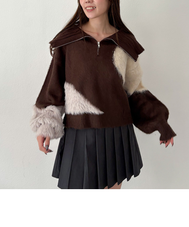 ハーフＺＩＰインターシャニットプルオーバー