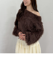 シャギーオフショルニットプルオーバー