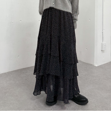 ドットアソートフリルティアードスカート
