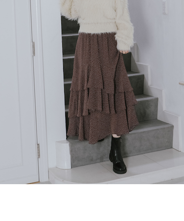 ドットアソートフリルティアードスカート