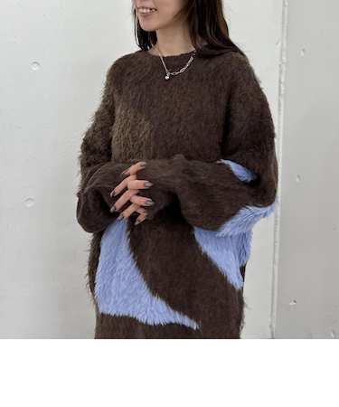 ハートインターシャミドルニットプルオーバー