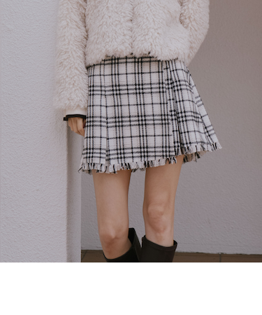 ツイードラップミニスカート