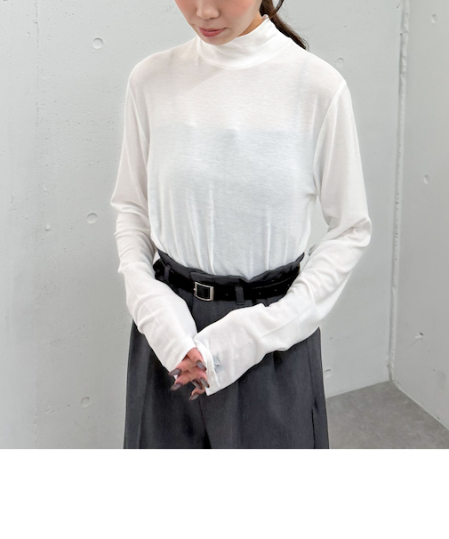 シアー天竺ハイネック TOPS