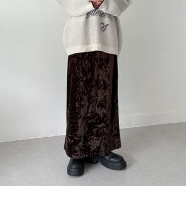 クラッシュベロアタイトスカート