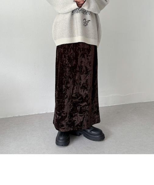 クラッシュベロアタイトスカート