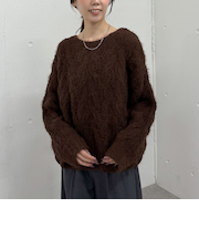 フェザーモールケーブルニットプルオーバー