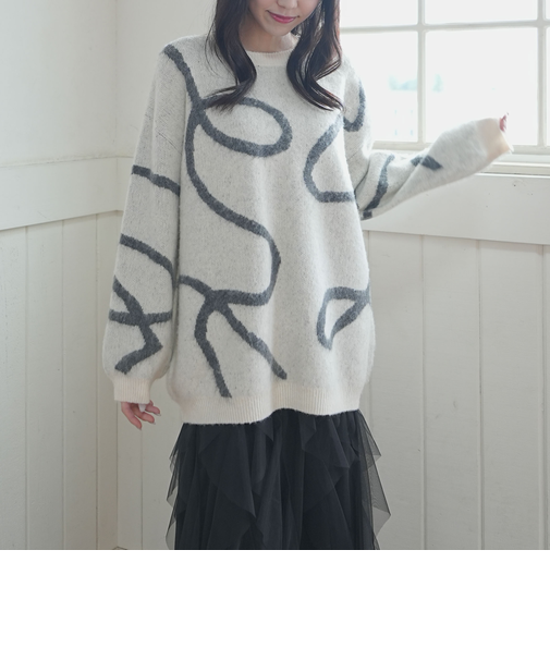 ニュアンスＪＱミドルニットプルオーバー