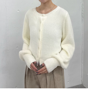 ハートボタンフェザーニットカーディガン
