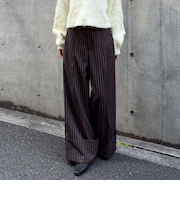 ロールＵＰストライプワイドスラックス